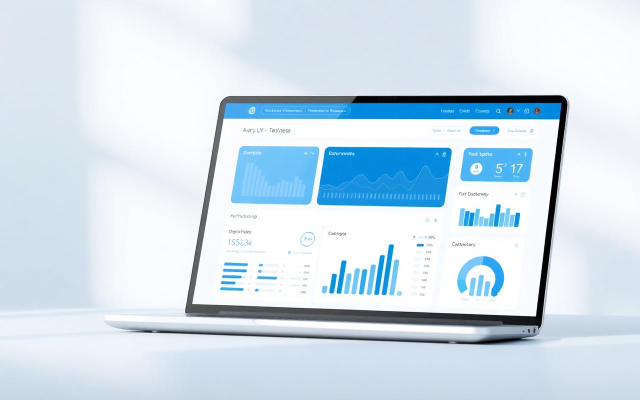 Modern web application dashboard interface with charts and analytics widgets